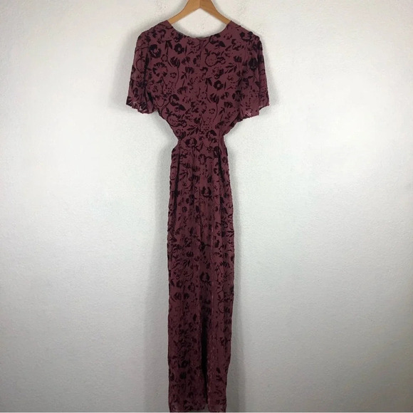 Lovers + Friends Tatum Maeve Pink Velvet Burnout Cut Out Maxi Dress Medium - Picture 14 of 15